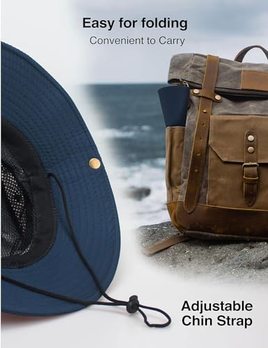 Image of Sun Hat for Men, Wide Brim Summer Protection Cap, Round Cap for Men, Beach Fishing Hat for Hiking, Fishing, Gardning, Travel
