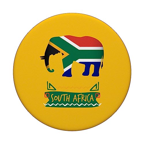 Elephant South Africa Outfit Ideas Kids & South African Flag PopSockets Swappable PopGrip, Black - Image 3
