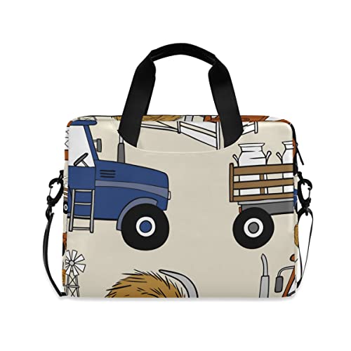 Funda acolchada de 16 pulgadas en poliéster Love Text con motivos de tractor