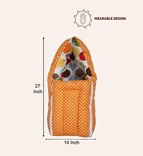 Image of by Urban Space 100% Cotton Baby Sleeping Bag,Reversible Bag, 3 in 1 Usage Baby Cotton Bed Cum Sleeping Bag, Carry Bag, Baby Wrapper Size - 68 x 50 x 15 cm, 0-12 Months