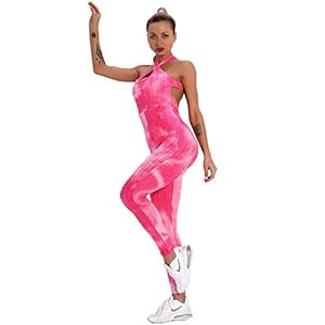 TreeLeaff Yogahose, einteilige Yoga-Kleidung, Fitness-Hose, sexy Passform, Strumpfhose, Alphabet-Druck, Faltung, weiblich, Yoga, Laufen, Batikfärbung, Laufhose