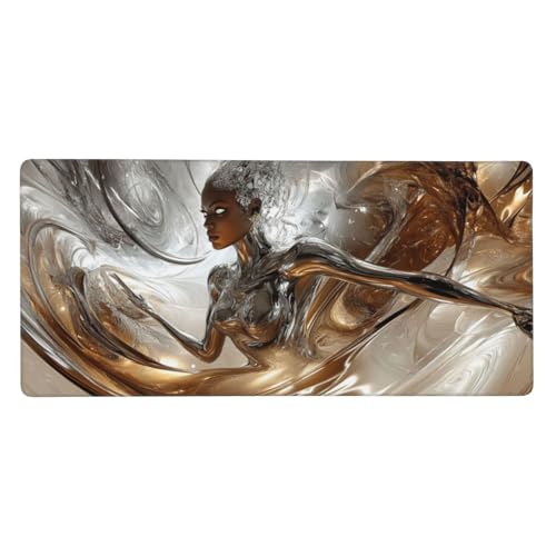 Alfombrilla de ratón y teclado 60x30 cm G98 de oficina con superficie impermeable abstracta