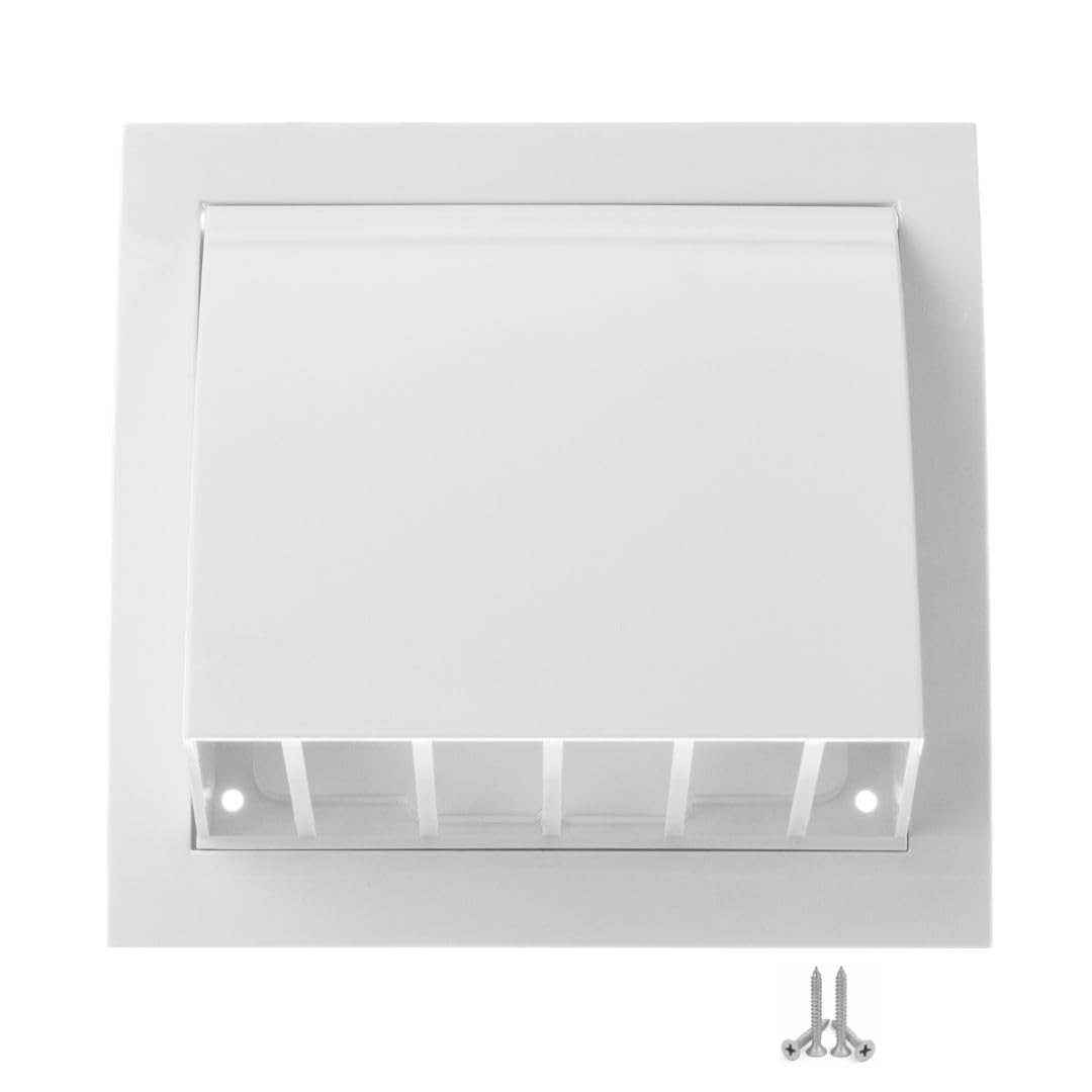 Lirast White Ø 100Mm / 4 Inch Plastic Cowled Ventilation Grille - Air Vent Cover With Backdraught Shutter/Gravity Flap - External Grille With Round Spigot