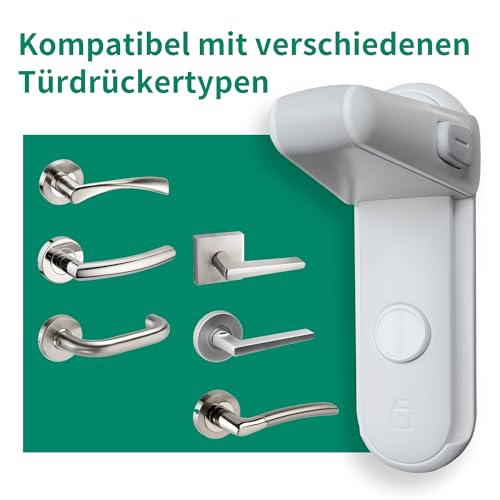 Moonybaby 2 Stück Kindersicherung für Türklinken, Türgriff Sicherheitshebel, Kindersicherung Tür, Kein Werkzeug, Einfache Bedienung, Keine Rückstände