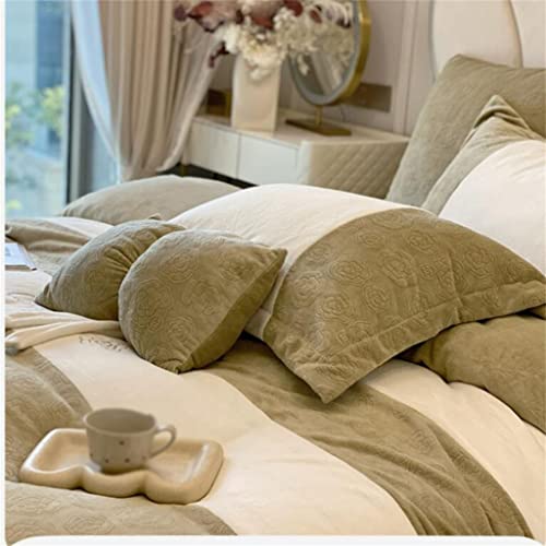 Lit de velours sculpté parure de couette hivernale luxe - 3