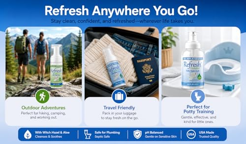 Image of Refresh Liquid Wipe Free Toilet Paper Foam, Sensitive Skin Formula, 8.45 Fl Oz