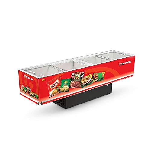 Expositor Ilha Congelados Plus Vidro Reto 3,00m Eip 3000 Vr - Refrimate Vermelho 220V