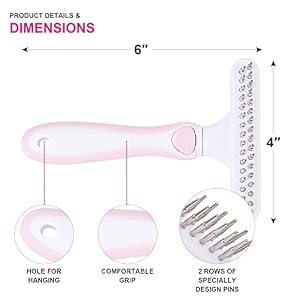 Pet Grooming Brush - Undercoat Rake for Dogs, Cats - Dematting Deshedding Brush Comb Dogs Shedding Tool for Matted, Short,Long Hair Pets (Pink) Pet Grooming Brush – Undercoat Rake for Dogs, Cats – Dematting Deshedding Brush Comb Dogs Shedding Tool for Matted, Short,Long Hair Pets (Pink)