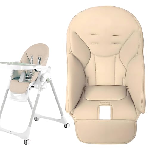 High Chair Cover Replacement Suitable for Peg Perego Siesta/Zero3 Baoneo High Chair Seat Soft Cushion Comfortable Cushion PU Leather Beige