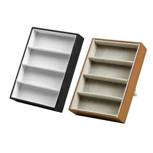 Estuche organizador de gafas con 4 ranuras y bandeja expositora en color negro para casa 3