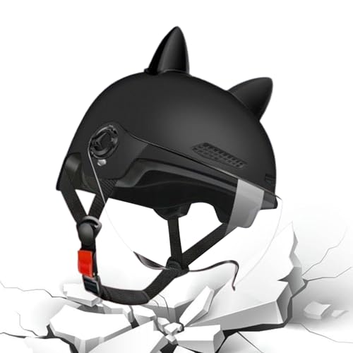 大人用スクーターヘルメット - 調整可能なライディングギア | バイザー付き 通勤ヘルメット - 成人男性向け ライディング バイキング サイクリング モーターサイクル 自転車 スケートボード スクーター