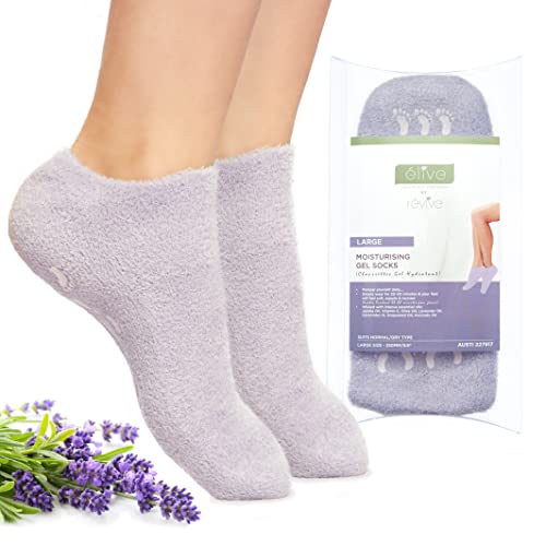 Elive Moisturizing Socks For Dry Cracked Feet Women Men - Essential Oil Infused Silicone, Foot Mask Care Spa Gel Sock, Cold Therapy, No Cream Lotion Treatment, Heel Socks Heal Repair Heels, 9.8 Large Elive Moisturizing Socks For Dry Cracked Feet Women Men - Essential Oil Infused Silicone, Foot Mask Care Spa Gel Sock, Cold Therapy, No Cream Lotion Treatment, Heel Socks Heal Repair Heels, 9.8" Large