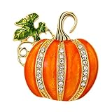 CALLARON Broche de Calabaza Gemas de Imitación Esmalte Resistente Diseño Ligero y Cómodo Accesorio Halloween para Mujer Pin Decorativo para Ropa Bolsos y Sombreros