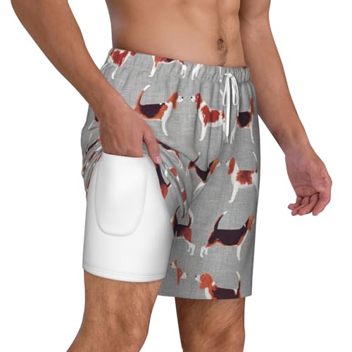 Short de plage imprimé Beagle EdWal doublé pour homme - 3