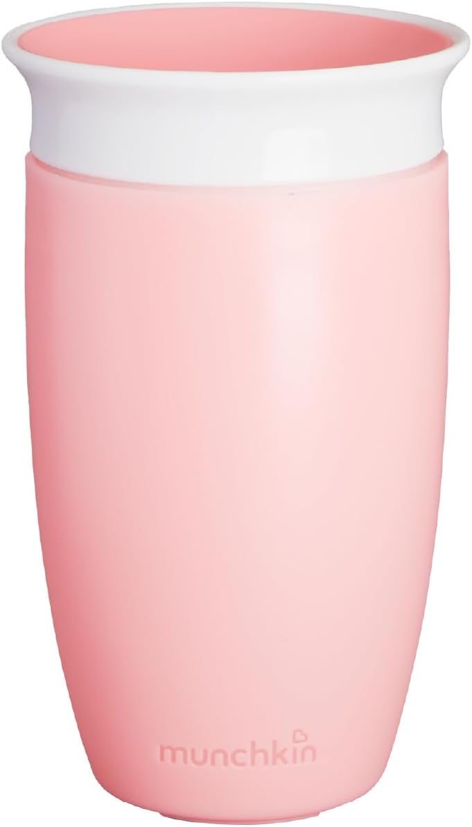 Munchkin 360° Sippy cup, Spill proof and Leak proof cup for toddler/kids boys and girls, 10oz Capacity,12 Months and above, Pink