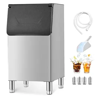VEVOR Commercial Ice Maker Storage Bin, 300 LBS Capacity Ice-Bin, Commercial Ice Storage Bin with Adjustable Anti-Slip Rubber Feet, Suitable for Restaurant, Hotel and Beverage Shops