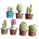 PRETYZOOM 7 Piezas Azulejo De Imán Imanes Decorativos De Pizarra Imán De Nevera Imán De Calendario Imán para Nevera Imán De Refrigerador Imanes De Cactus Imanes para Refrigerador Resina
