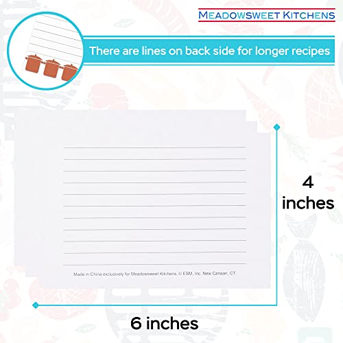 Meadowsweet Kitchens Recipe Card Set - 25 Double Sided Recipe Cards 4 X 6 Inch, Perfect Size Blank Cards For A Recipe Card Box, Make Your Own Personalized Recipe Book - Copper Brown #TOP3