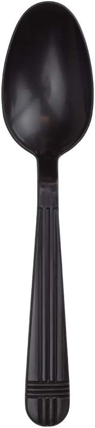 Karat U2063B PP Premium Extra Heavy Weight Tea Spoons - Black (Case of 1000)
