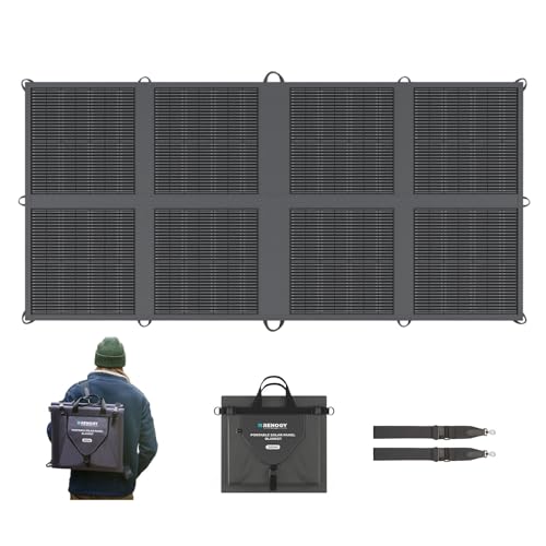 Renogy 200 Watt Solar Panel Blanket, N-Type Portable Foldable Solar Panels, 25% High Efficiency Lightweight 8-Fold Space-Save, QC3.0 USB-A&Type-C Output, For Camping, RV, SUV, Marine, Off-Gr