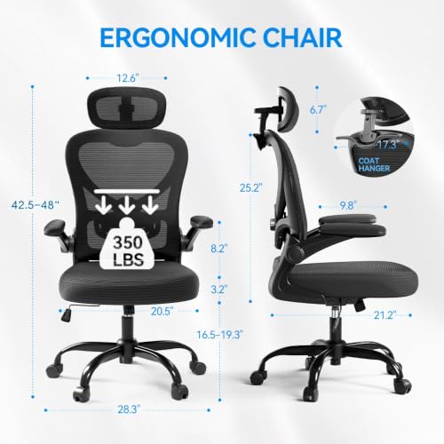 Ergonomic Office Chair, Mesh Home Office Desk Chairs with 3D Headrest | Freepub Computer Gaming Chair whit Adjustable High …
