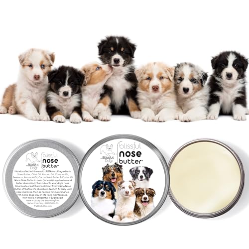 Image of The Blissful Dog Australian Shepherd Nose Butter for Dry, Cracked Skin, Lick-Safe Dog Nose Balm with Moisturizing Shea Butter, Almond, Olive, and Essential Oils, Pet Supplies, Uncented, 4 oz.