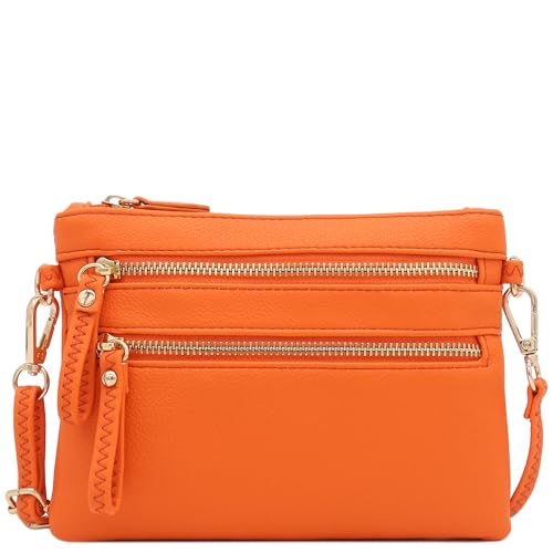 Image of FashionPuzzle Multi Zipper Pocket Small Wristlet Crossbody Bag