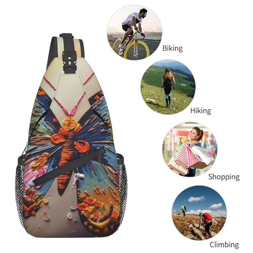 Bolso cruzado para hombre tipo bandolera con bordado mariposa miniatura 6