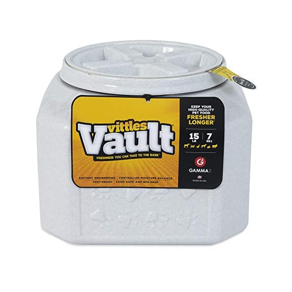 Gamma2-Vittles-Vault-Dog-Food-Storage-Container-Durable-Food-Safe-BPA-Free-Storage-Made-in-the-USA-with-Recycled-MaterialsHolds-up-to-15-pounds Dog Food Storage Container