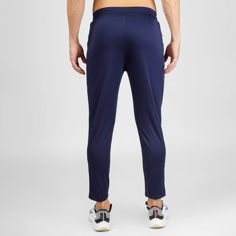 Image of Men Slim Fit Joggers for Running, Gym Sports Lower Summer Track Pants for Men Multipurpose Mens Lower Activewear Trousers, Night Pants for Men-Blue, White-2XL