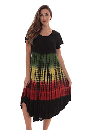 Riviera Sun Rasta Short Sleeve Umbrella Dresses for Women 21930-1X