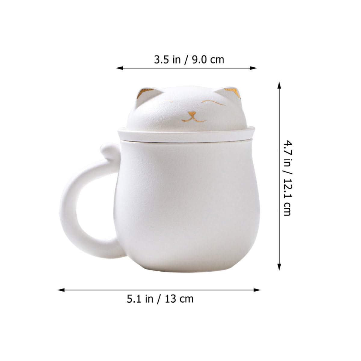 Artibetter Grosse Tasse à Café avec Infuseur et Couvercle en Céramique Blanche 350ml pour Bureau et Protection de Bureau