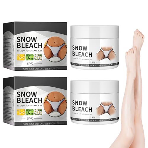 Snow Bleaching Creme 50g*2, Intimate Area Skin Whitening Cream, Aufhellende Körpercreme, Chselhöhlen, Knie, Ellbogen & Innenschenkel, Anti Dunkelflecken Körpercreme