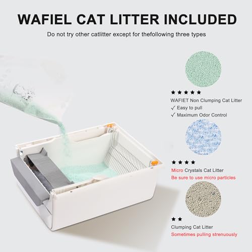 Arenero Autolimpiante para Gatos Grande Blanco y Gris miniatura 4