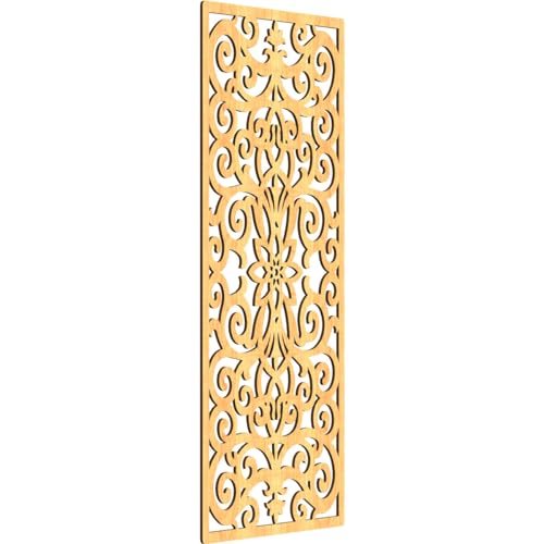 Image of Buel Decorative Pierced Fretwork Wood Wall Panels, 21 3 /8 inchW x 54 3 /8 inchH x 1 /4 inchT, Cherry