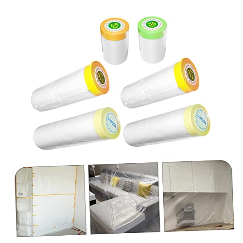 WOONEKY 6 Rolos De Papel De Mascaramento De Carroceria De Carroceria De Plástico Transparente Para M