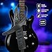 RAUYIVANY Leather Guitar Strap, 2.95 Inch Wide, Adjustable Length 53.94-59.06 Inch, Black, Compatible with Bass, Electric and Acoustic Guitars