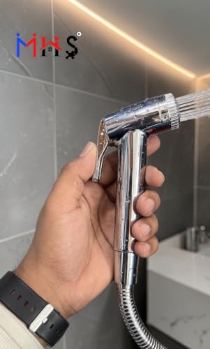 Image of MHS High Pressure Jet Spray for Toilet | Health Faucet Set with Hand Shower Gun & 1M SS Hose Pipe | Bathroom Toilet Jet Spray for Hygiene Cleaning | Toilet Gun for Western Toilet (Alpha PTMT)