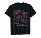 Red White and Due L&D Mother Baby Nurse Bow 4th of July T-Shirt