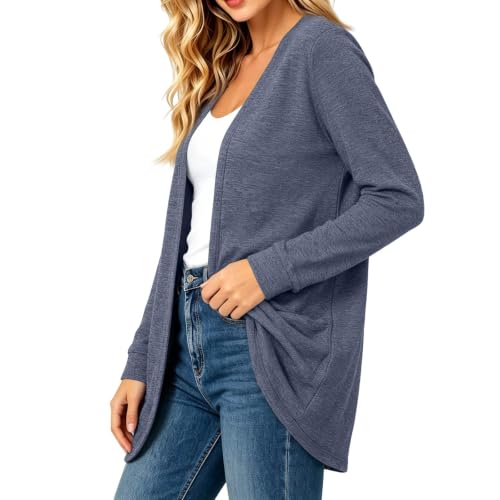 Light Weight Cardigan Women Open Front Long Sleeve Oversized Long Shirt - image 5
