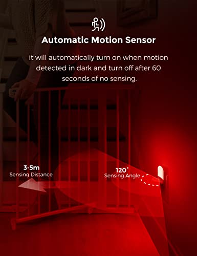 Image of L LOHAS LED Red Night Light, Motion Sensor Night Light, Sleep Aid Red,2Pack