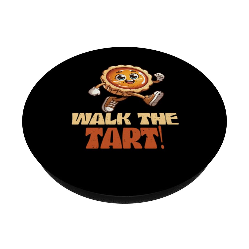 Walk The Tart - Canadian Butter Tarts Lover Canada Pastry PopSockets Swappable PopGrip, Black - Image 2