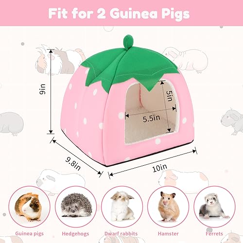 Image of BWOGUE Guinea Pig House Bed Cozy Hamster Cave Large Hideout for Dwarf Rabbits Hedgehog Bearded Dragon Winter Nest Hamster Cage Accessories