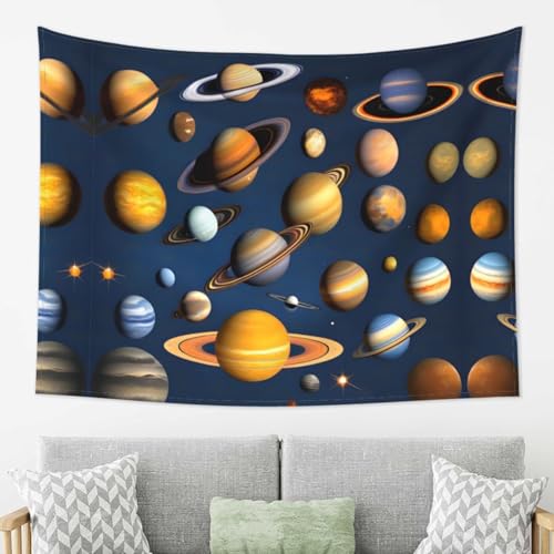 Tapisserie système solaire grand format pour chambre ado et salon