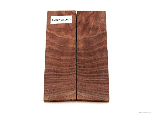 KnifeKits Nogueira encaracolada – escalas – (grau de ressentimento) – natural – (12 x 3,8 x 1/4)