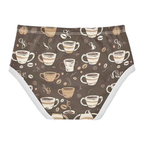 Wusikd Coffee Cups Girls' Underwear Cotton Girls Briefs Soft Toddler Underwear 2T2