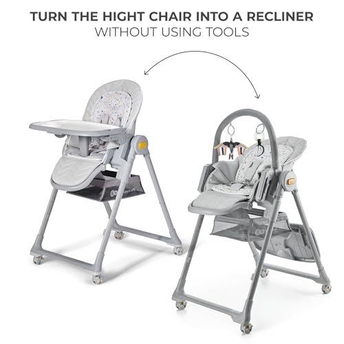 Image of Kinderkraft LASTREE Foldable Baby High Chair, Grey