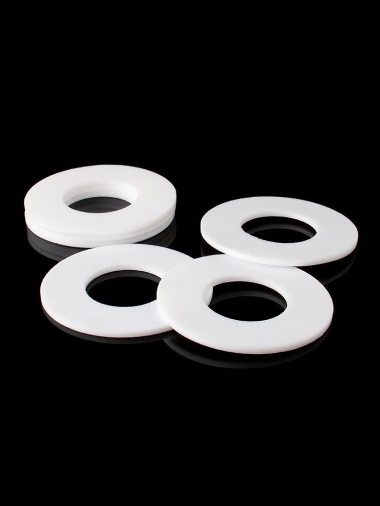 arandela de PTFE, Arandelas planas de PTFE, paquete de 20, color blanco, diámetro interior de 31,5-60 mm, for manómetro de brida(32x42x1.5mm)