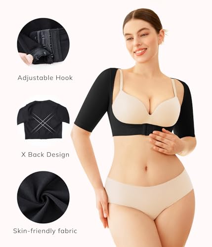 LODAY Arm Compression Sleeves for Women Lipo Upper Arm Shaper Post Surgery Slimming Arm Sleeve4