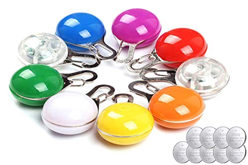 MTZRFLL 9Pcs Dog Pet Lights for Collars,Clip-On Pet,Waterproof Safety Night Walking Lights Gifts